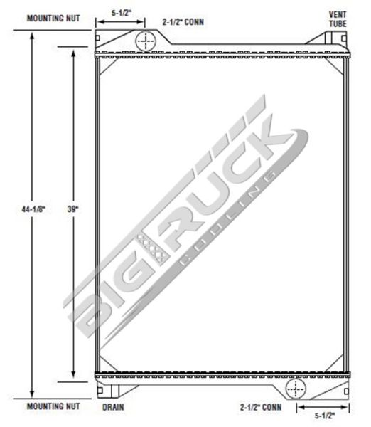 Picture of Kenworth Radiator - Bolt On Tank 0437117