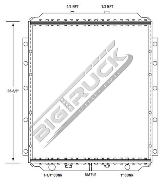 Picture of International Navistar Radiator - Solder On Tank 0437120S