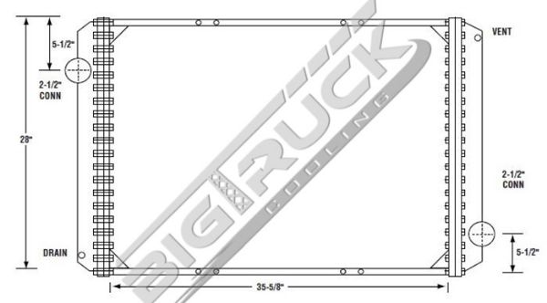 Picture of IC Corporation, International Navistar Radiator - Solder On Tank 0437122S