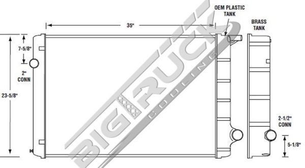 Picture of Ford / Sterling Radiator - Solder On Tank 0437208S