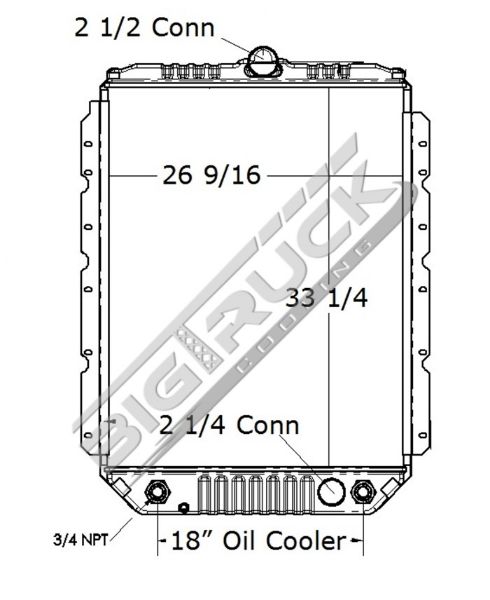 Picture of Blue Bird, IC Corporation Radiator - Solder On Tank 0437218S