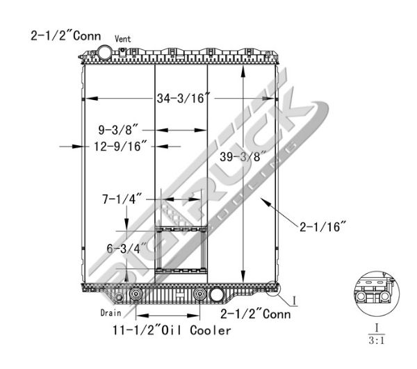 Picture of Mack, Volvo Radiator - Plastic Tank 0437228P