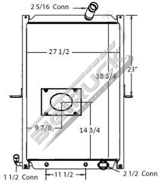 Picture of Mack Radiator - Solder On Tank 0437229S