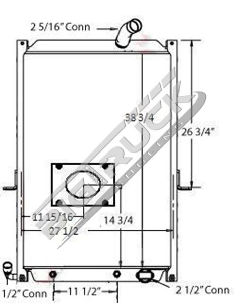 Picture of Mack Radiator - Solder On Tank 0437230S