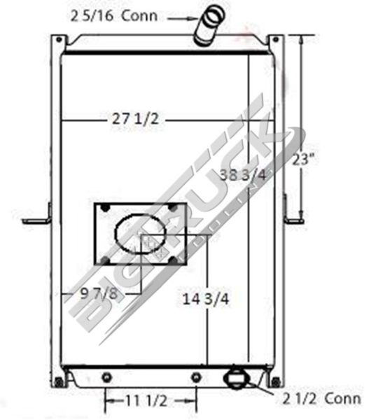 Picture of Mack Radiator - Solder On Tank 0437231S