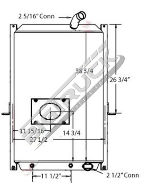 Picture of Mack Radiator - Solder On Tank 0437232S