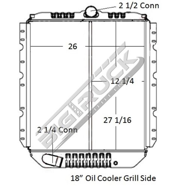 Picture of International Navistar Radiator - Solder On Tank 0437321S