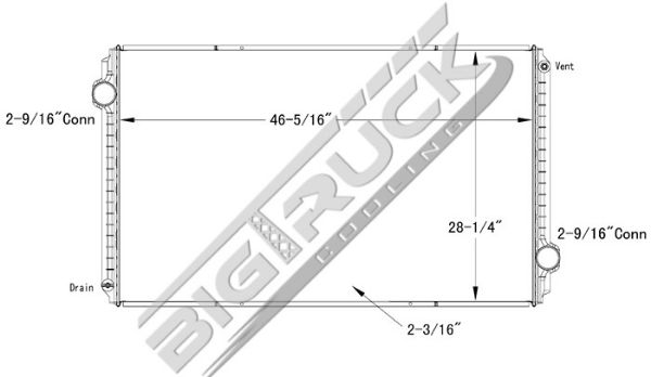 Picture of International Navistar Radiator - Plastic Tank 0437344P