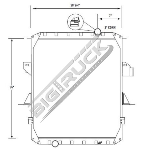 Picture of Mack Radiator - Solder On Tank 0437351S