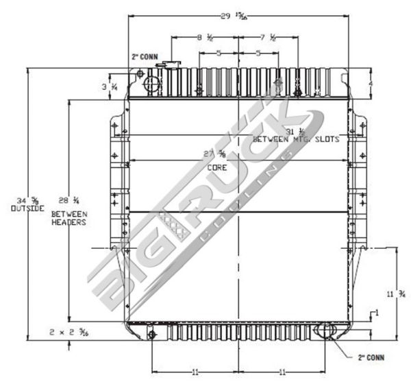Picture of Ford / Sterling Radiator - Solder On Tank 0437374S