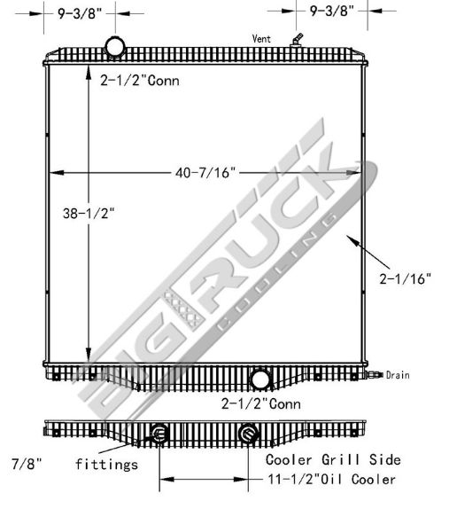 Picture of International Navistar Radiator - Plastic Tank 0437480P
