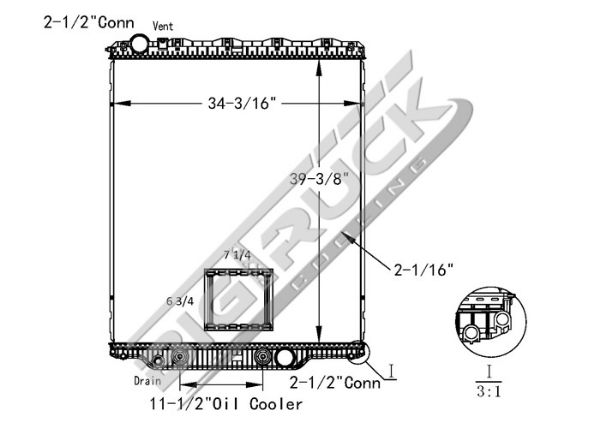 Picture of Mack, Volvo Radiator - Plastic Tank 0437489P