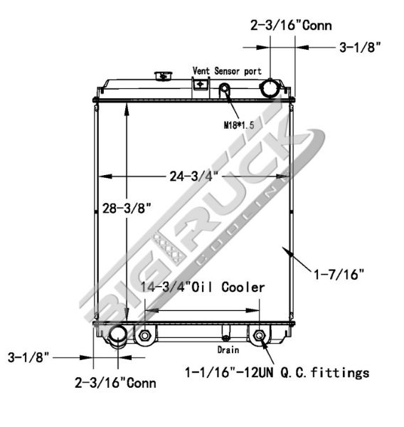 Picture of Hino Radiator - Plastic Tank 0437524P