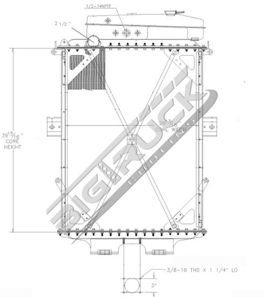 Picture of Kenworth Radiator - Bolt On Tank 0437598HD