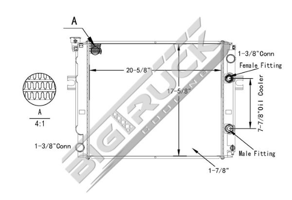 Picture of Komatsu Radiator - Plastic Tank 0437786