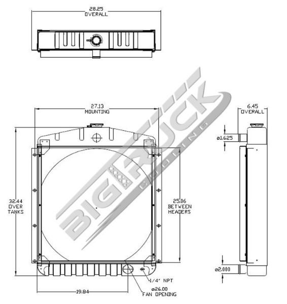 Picture of Detroit Diesel Radiator - Solder On Tank 0437909M