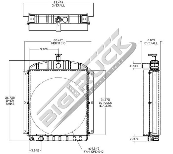Picture of Lincoln Welder Radiator - Solder On Tank 0437913M