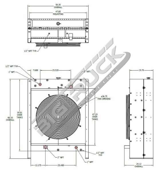 Picture of Caterpillar Radiator - Bolt On Tank 0437986PKG