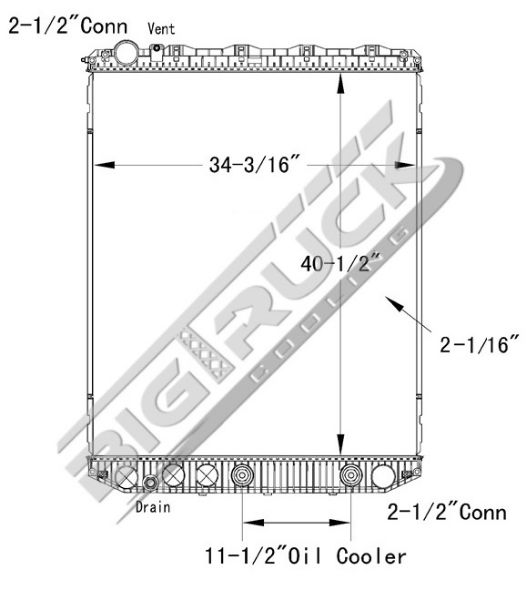 Picture of Mack, Volvo Radiator - Plastic Tank 0437557PF